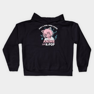 Just a girl who loves anime and kpop music Kids Hoodie